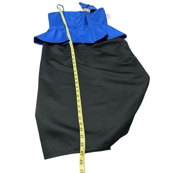 Darcy Royal Blue Peplum Sheath Dress Rhinestone Cocktail Party Sz 11/12 - Picture 12 of 14